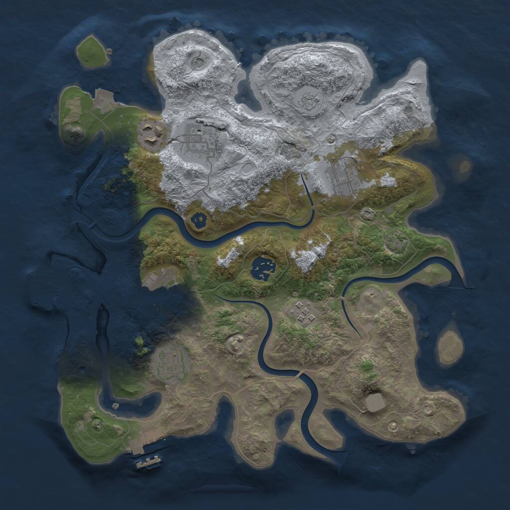 Rust Map: Procedural Map, Size: 3200, Seed: 5685856, 13 Monuments