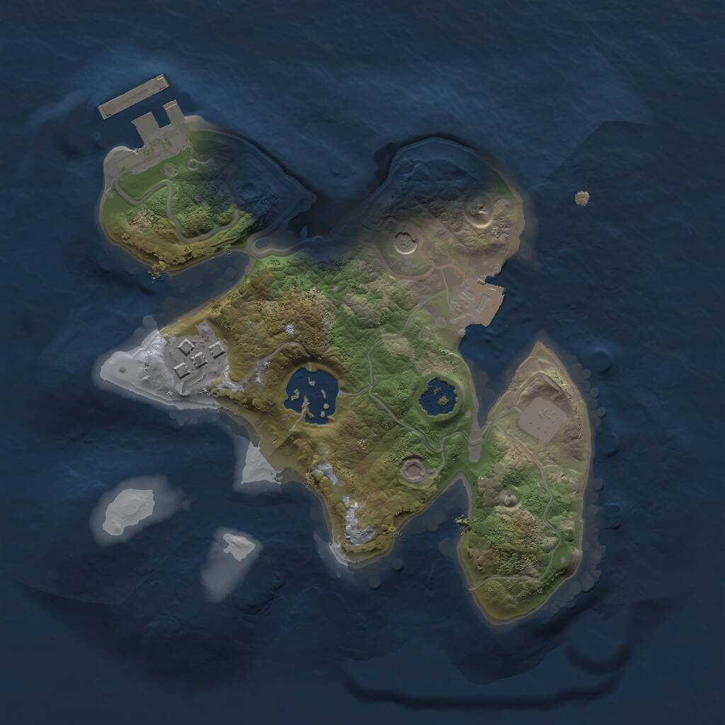 Rust Map: Procedural Map, Size: 1999, Seed: 22474, 5 Monuments