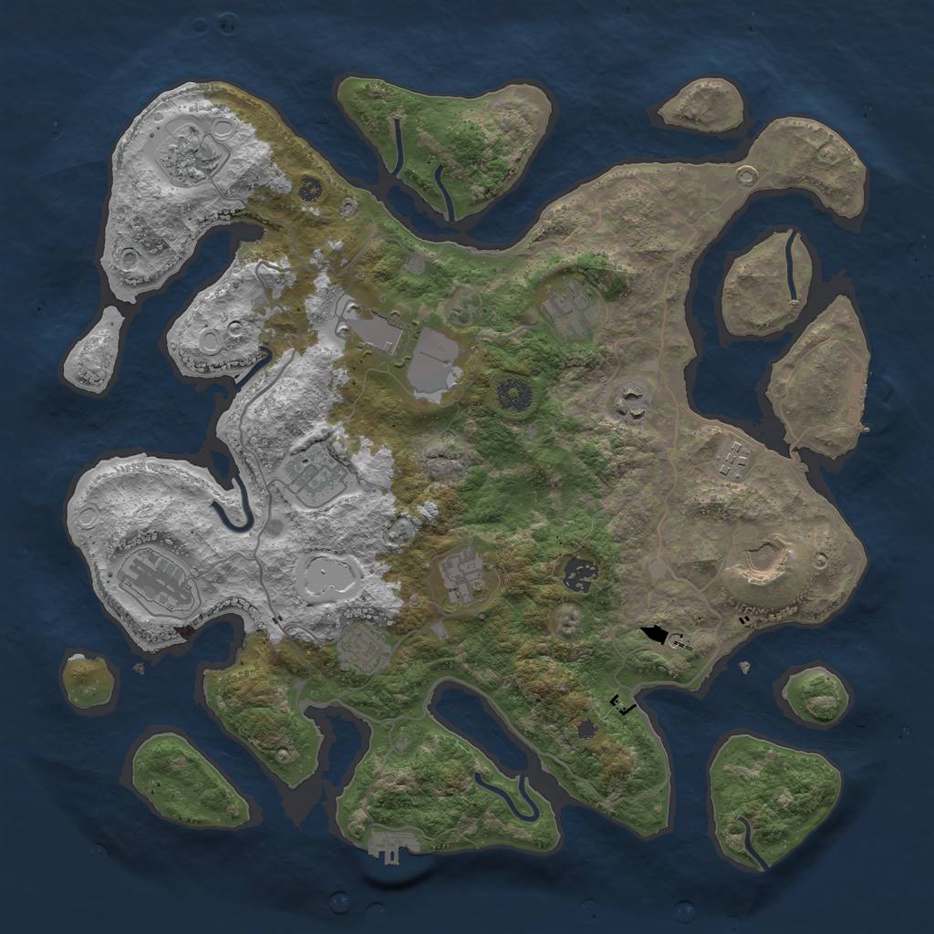 Rust Map: Procedural Map, Size: 4000, Seed: 76552076, 22 Monuments