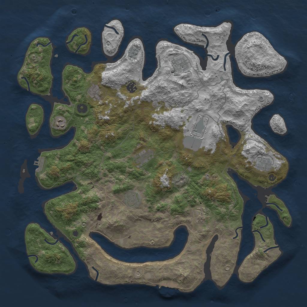 Rust Map: Procedural Map, Size: 4500, Seed: 98411, 21 Monuments