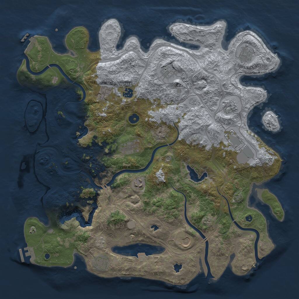 Rust Map: Procedural Map, Size: 4500, Seed: 98411, 17 Monuments
