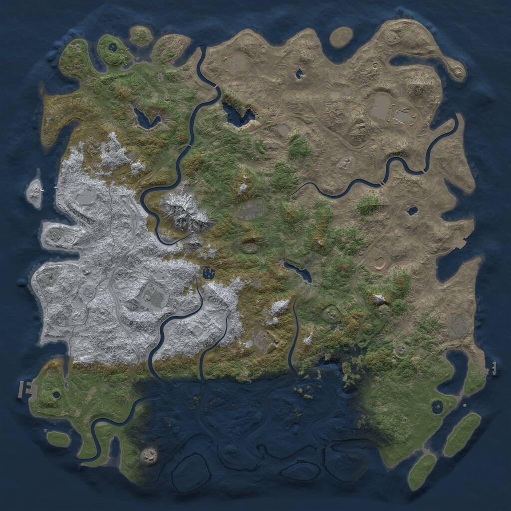 Rust Map: Procedural Map, Size: 6000, Seed: 39776327, 17 Monuments