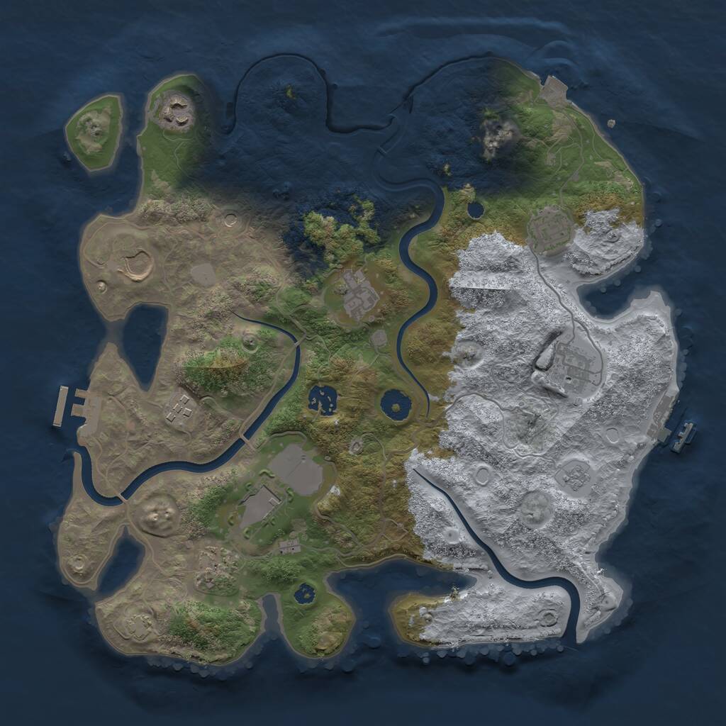Rust Map: Procedural Map, Size: 3600, Seed: 8787, 15 Monuments