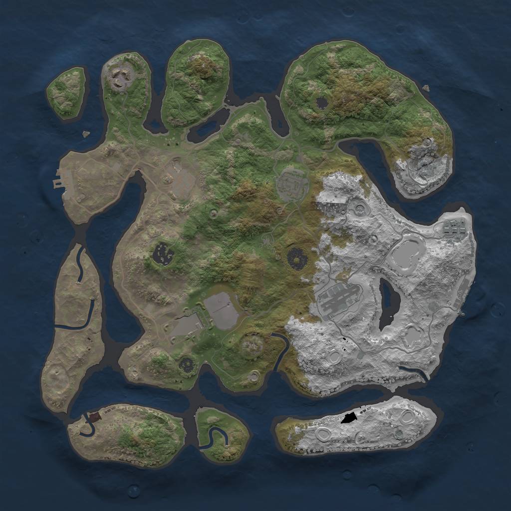 Rust Map: Procedural Map, Size: 3600, Seed: 8787, 18 Monuments