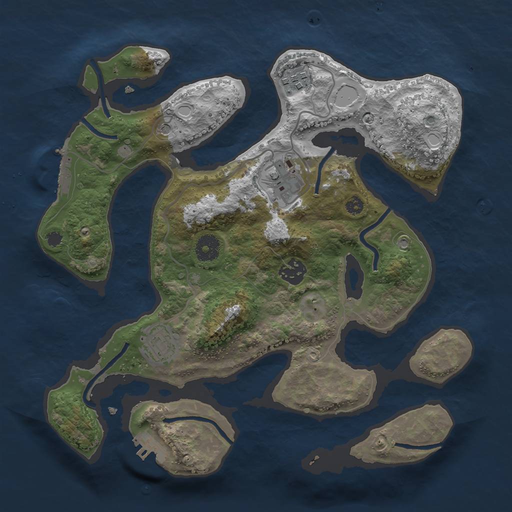 Rust Map: Procedural Map, Size: 3000, Seed: 2101938810, 15 Monuments