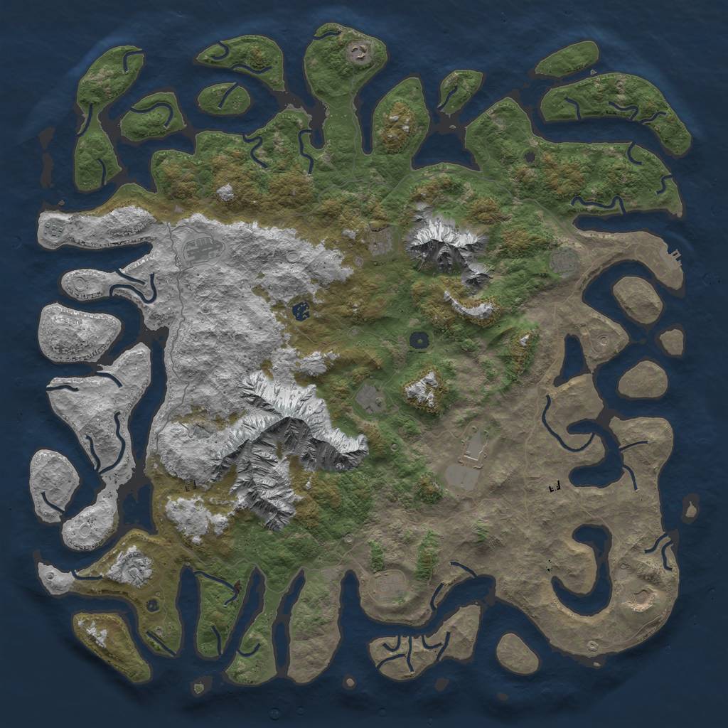 Rust Map: Procedural Map, Size: 6000, Seed: 1815, 21 Monuments