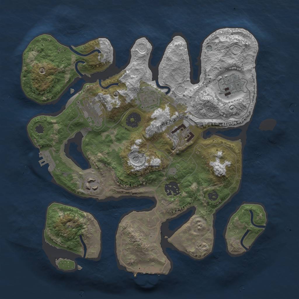 Rust Map: Procedural Map, Size: 3000, Seed: 1786, 17 Monuments