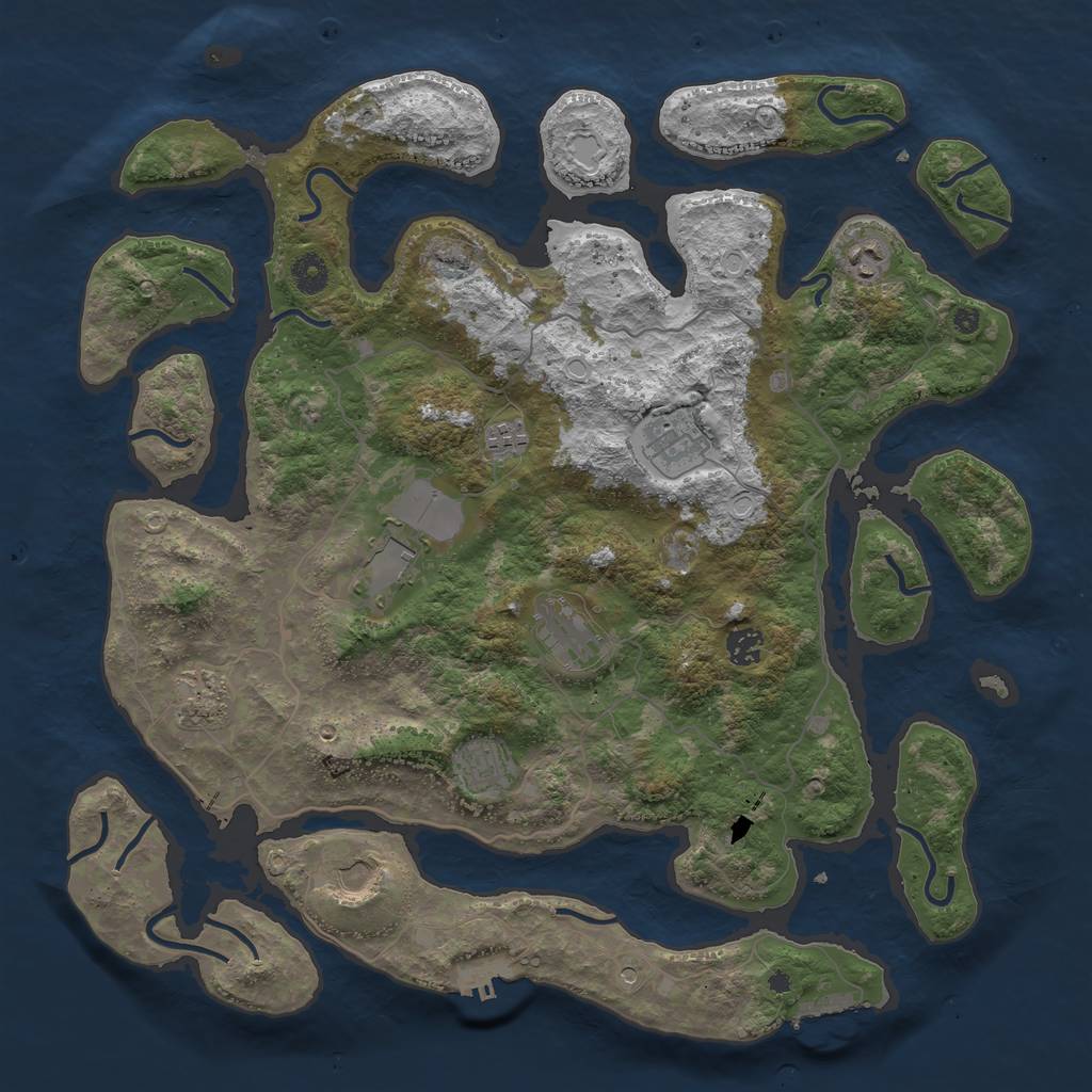 Rust Map: Procedural Map, Size: 4250, Seed: 19493, 20 Monuments