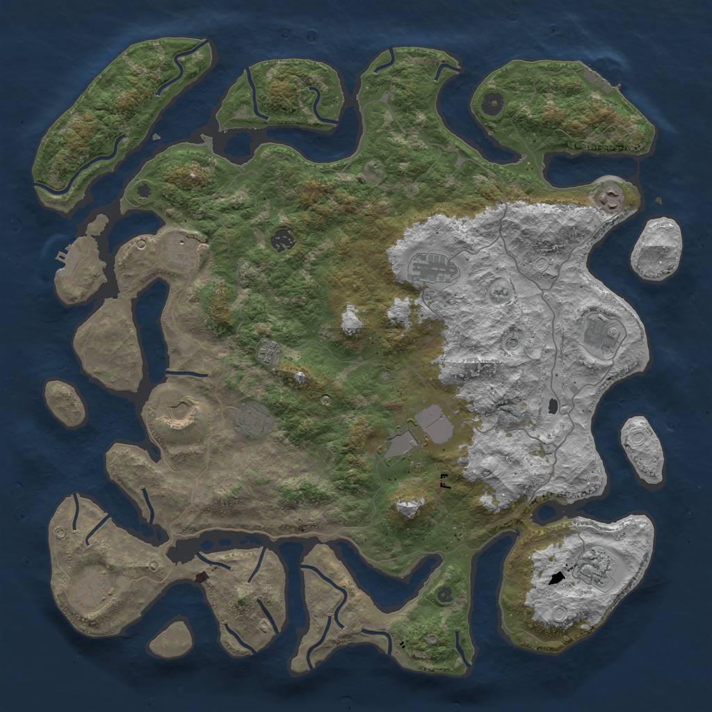 Rust Map: Procedural Map, Size: 4750, Seed: 685963346, 22 Monuments