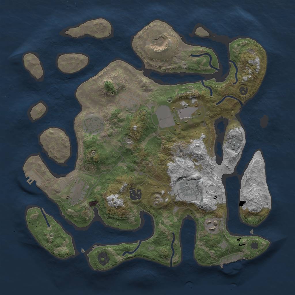 Rust Map: Procedural Map, Size: 3500, Seed: 125987186, 20 Monuments