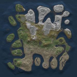 Thumbnail Rust Map: Procedural Map, Size: 3500, Seed: 28306408, 18 Monuments