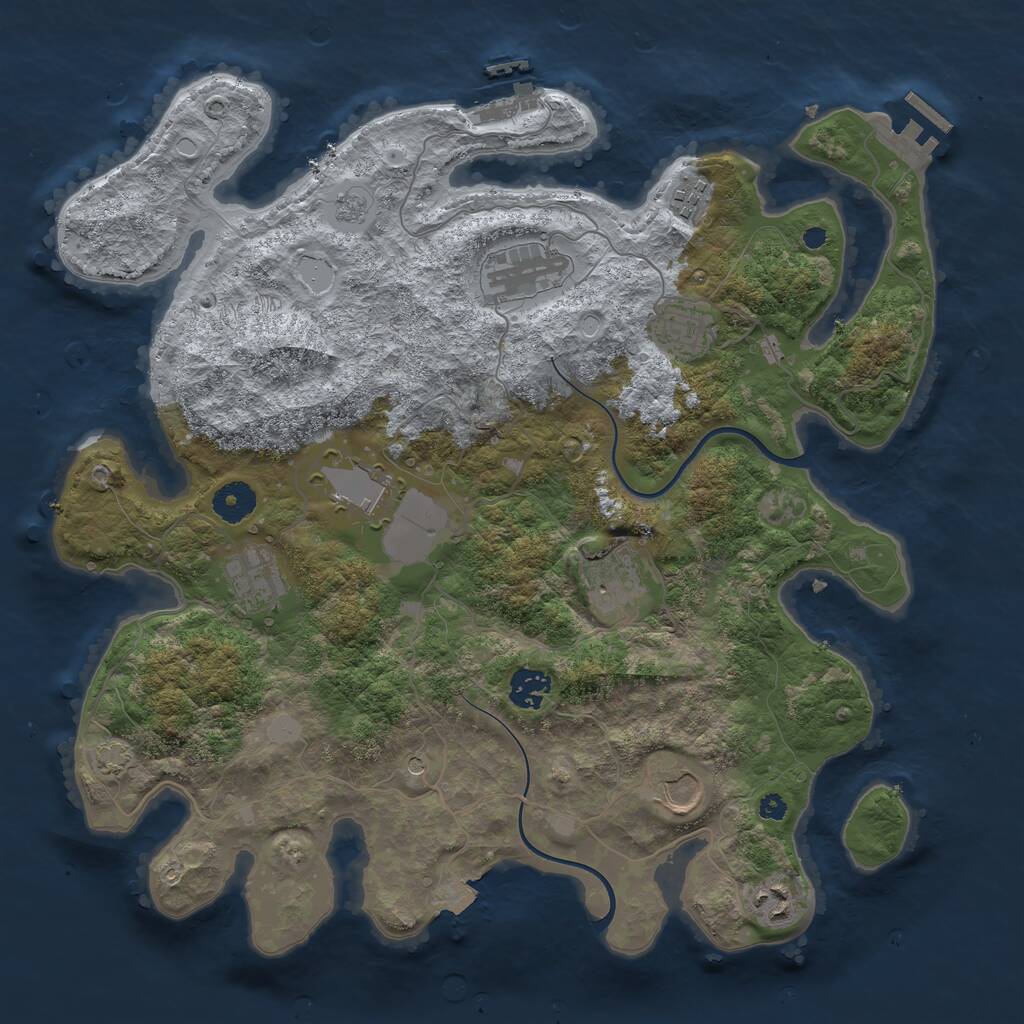 Rust Map: Procedural Map, Size: 3750, Seed: 334194, 15 Monuments