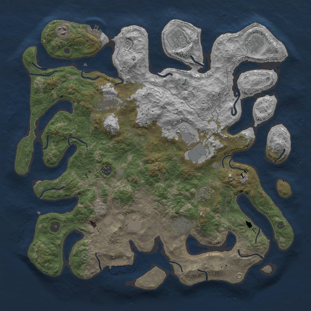 Rust Map: Procedural Map, Size: 4500, Seed: 4560, 21 Monuments