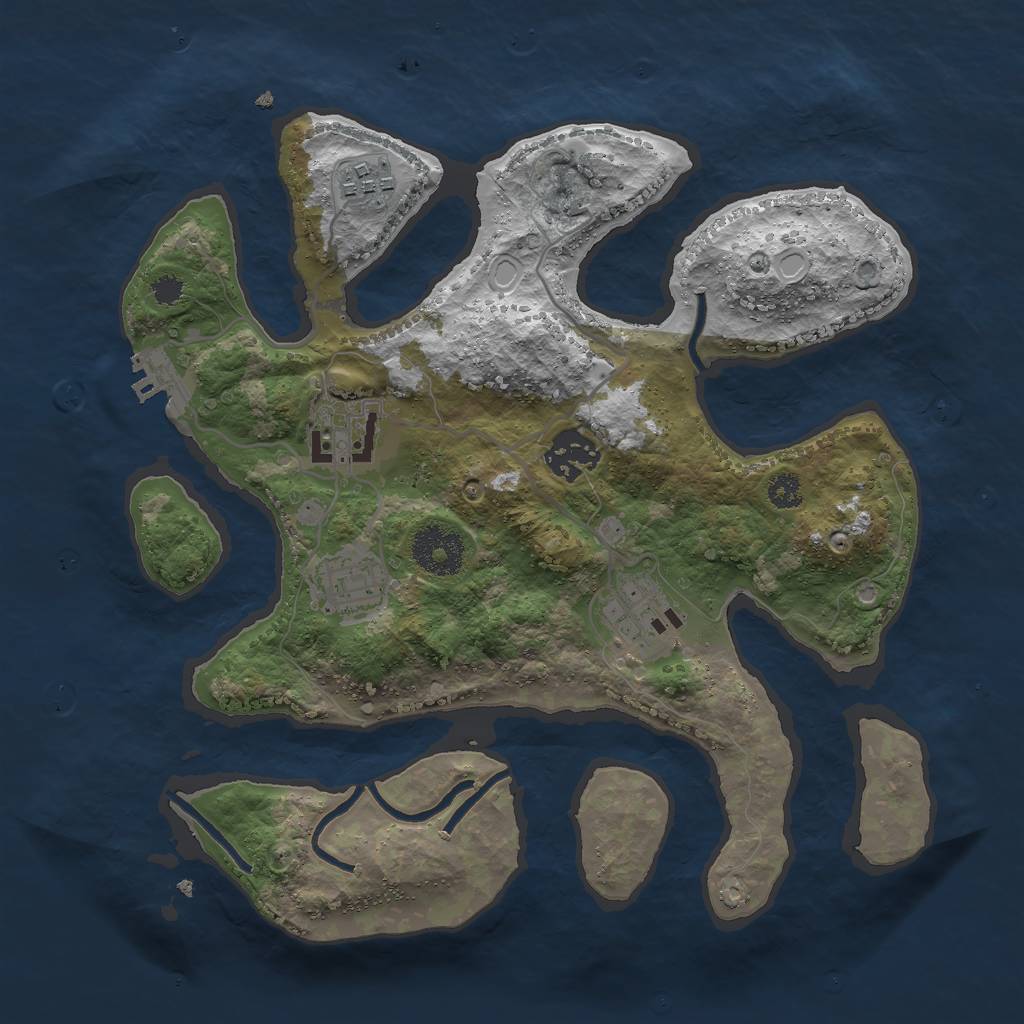 Rust Map: Procedural Map, Size: 3000, Seed: 1151660419, 14 Monuments