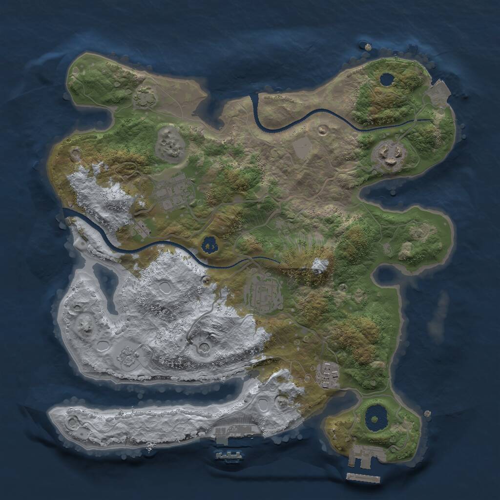 Rust Map: Procedural Map, Size: 3000, Seed: 549, 10 Monuments