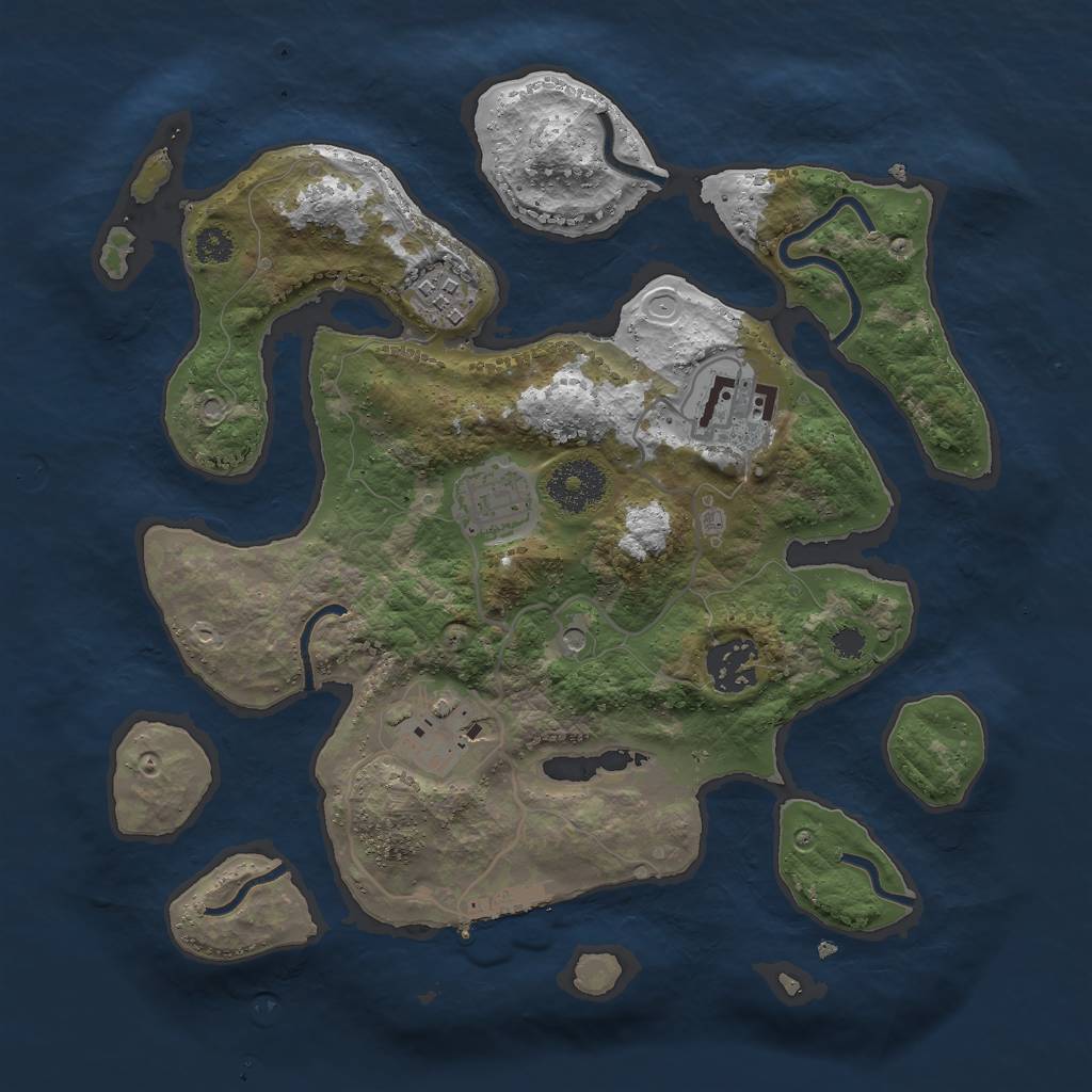 Rust Map: Procedural Map, Size: 3000, Seed: 627094, 15 Monuments