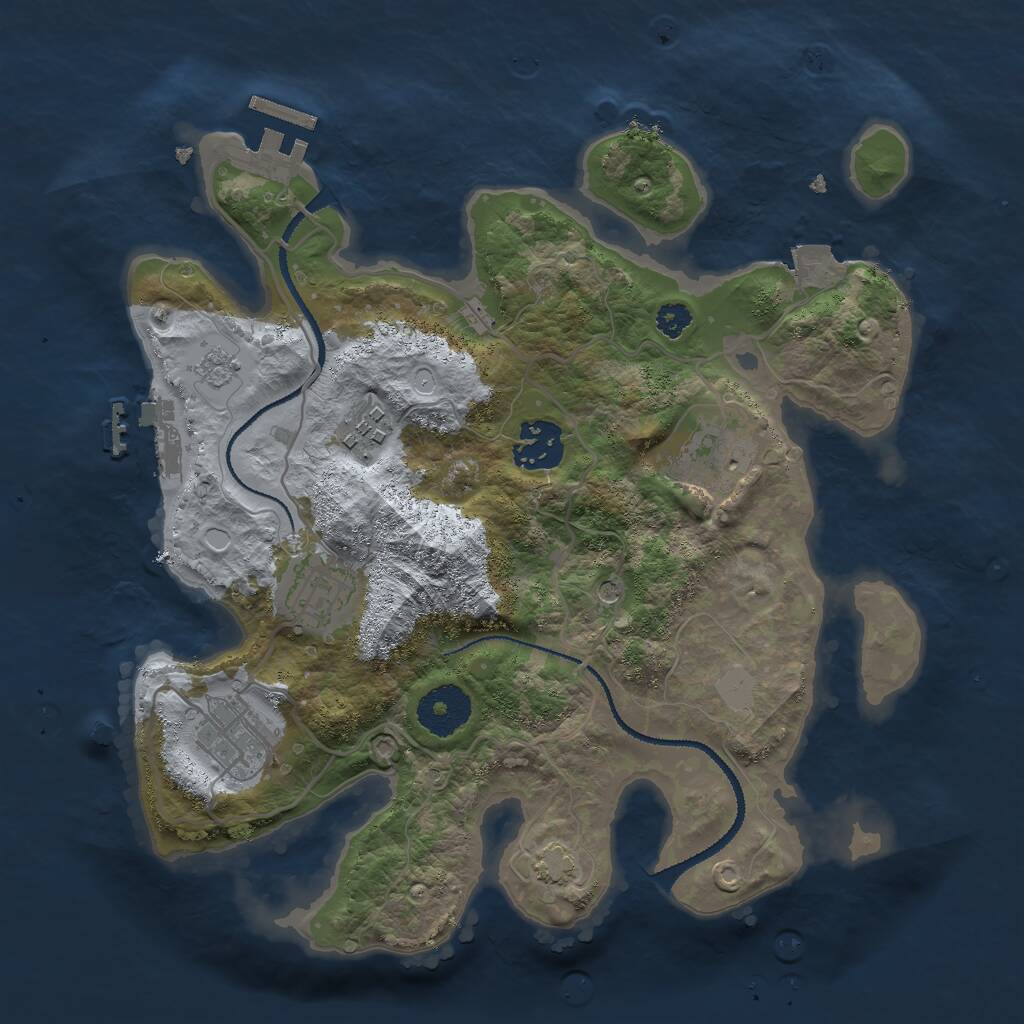 Rust Map: Procedural Map, Size: 3000, Seed: 118998469, 11 Monuments