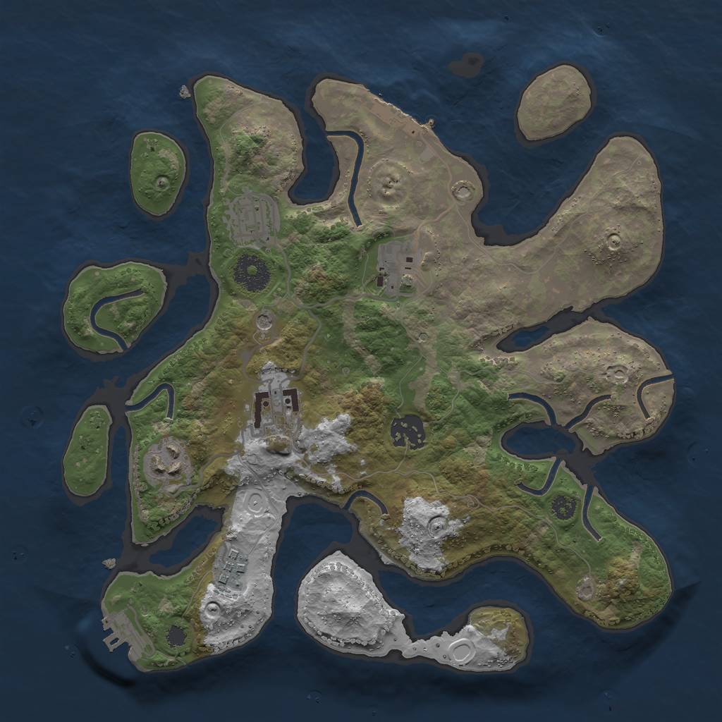 Rust Map: Procedural Map, Size: 3000, Seed: 65191547, 17 Monuments