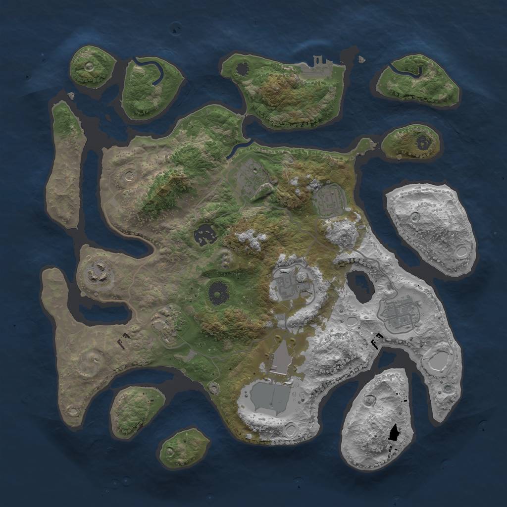 Rust Map: Procedural Map, Size: 3500, Seed: 787715922, 18 Monuments