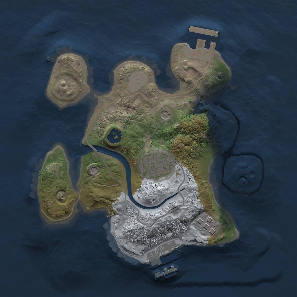 Rust Map: Procedural Map, Size: 2054, Seed: 7826, 6 Monuments