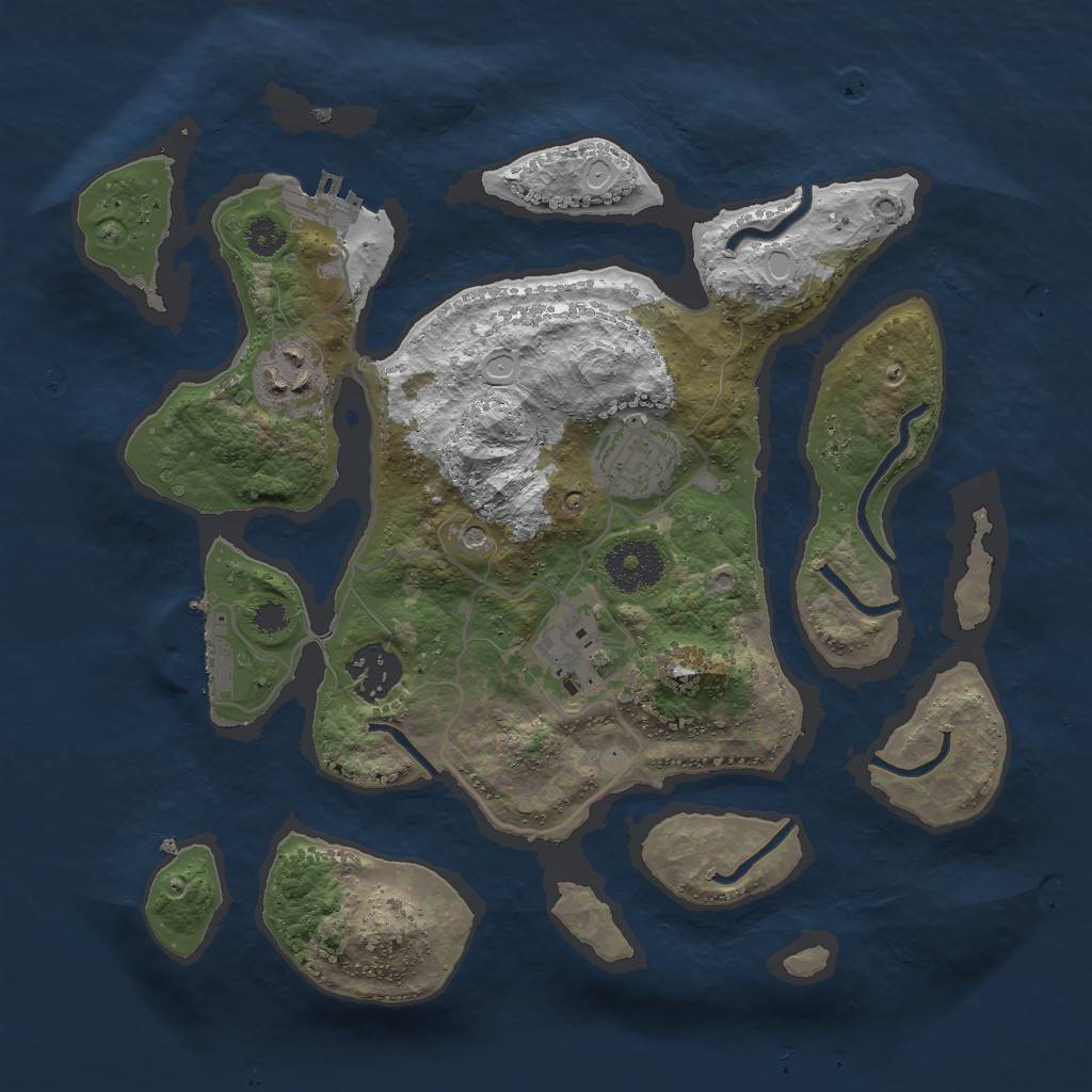 Rust Map: Procedural Map, Size: 3000, Seed: 711172, 15 Monuments