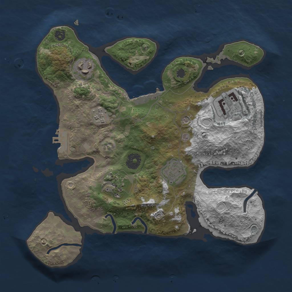 Rust Map: Procedural Map, Size: 2800, Seed: 129065282, 16 Monuments