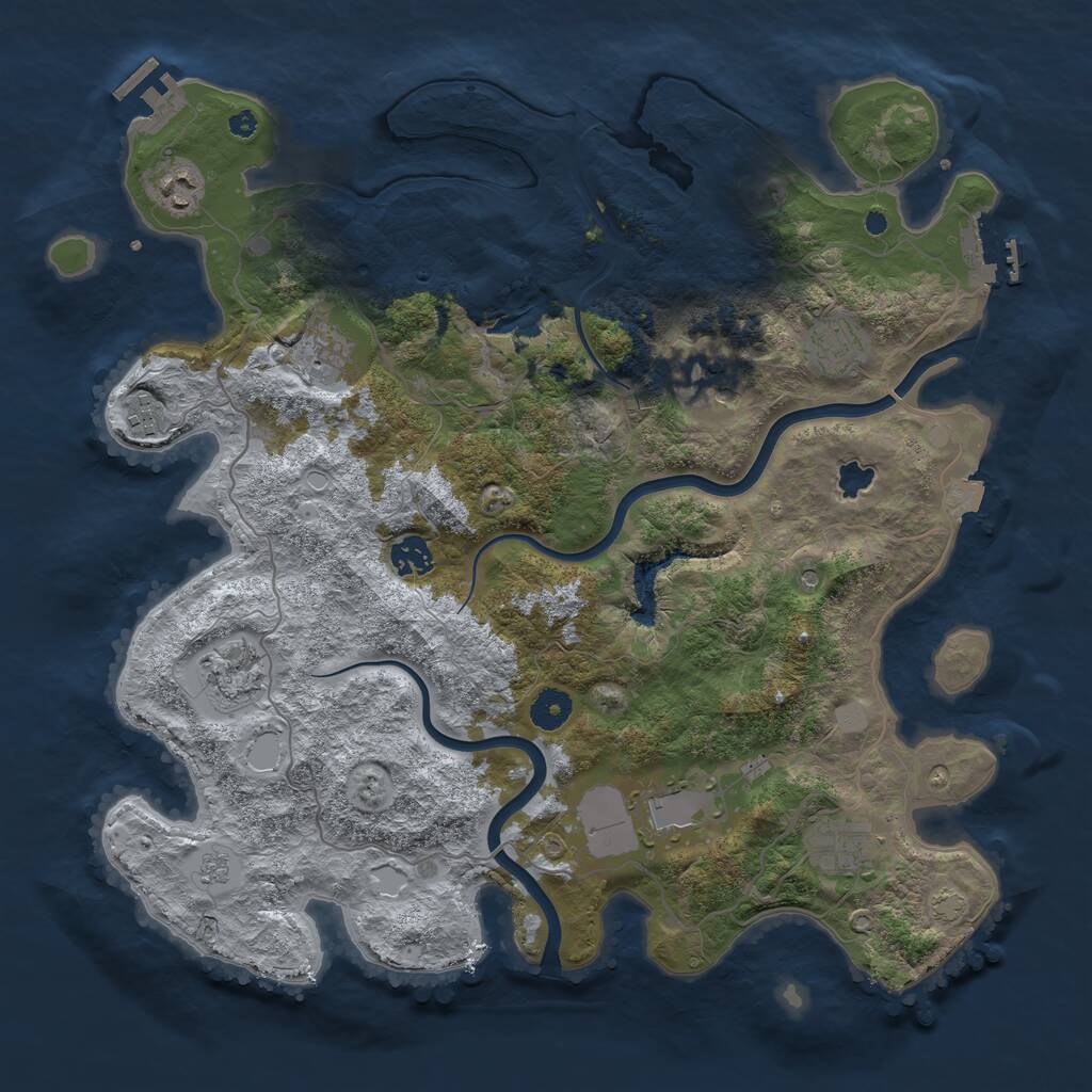 Rust Map: Procedural Map, Size: 4000, Seed: 718262311, 15 Monuments