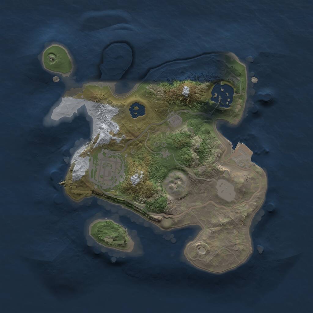 Rust Map: Procedural Map, Size: 2000, Seed: 38358376, 3 Monuments