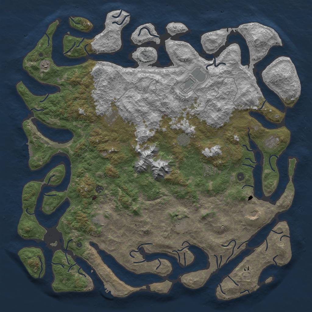 Rust Map: Procedural Map, Size: 6000, Seed: 12474, 22 Monuments