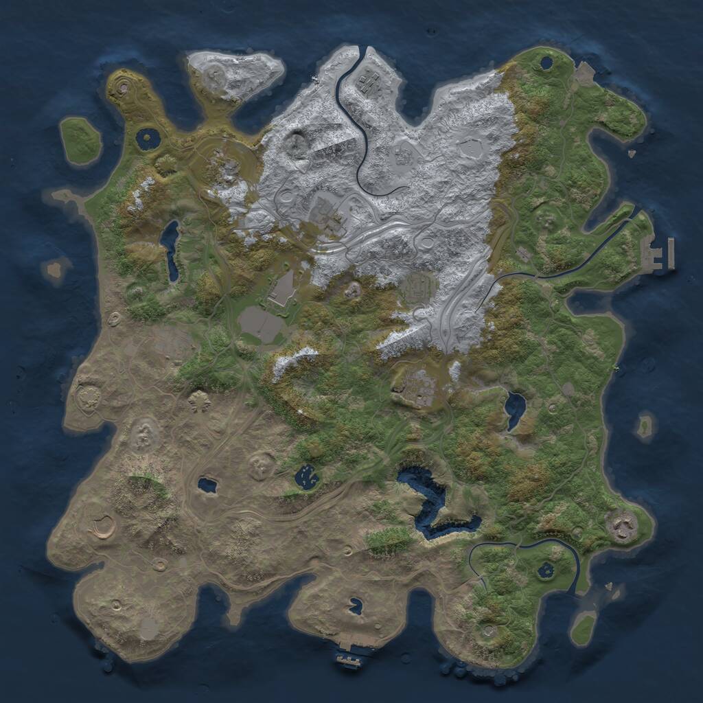 Rust Map: Procedural Map, Size: 4500, Seed: 8031972, 16 Monuments