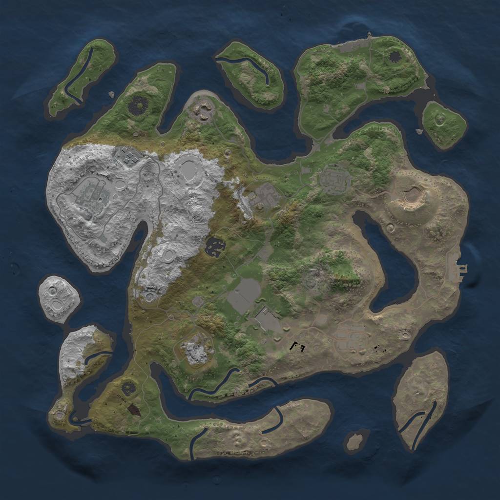 Rust Map: Procedural Map, Size: 3750, Seed: 237085766, 21 Monuments