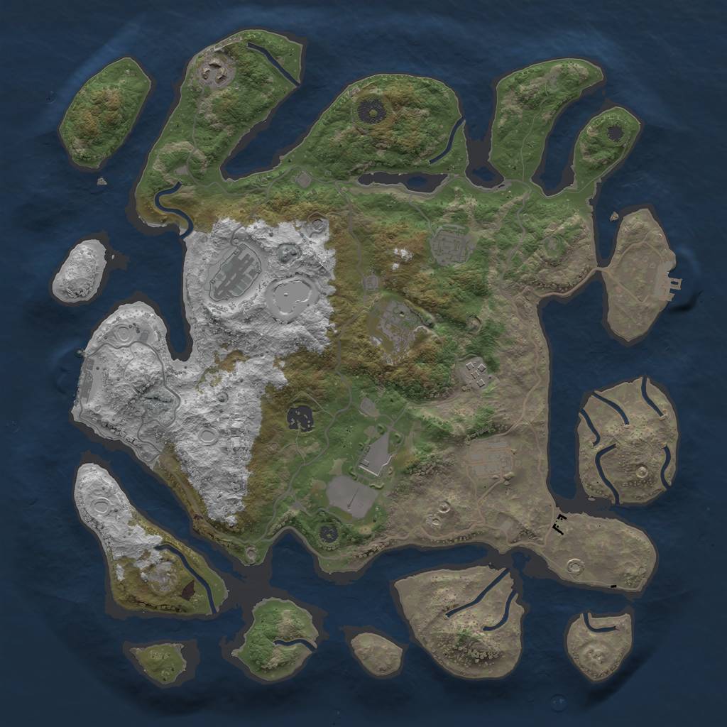 Rust Map: Procedural Map, Size: 4000, Seed: 353512493, 19 Monuments