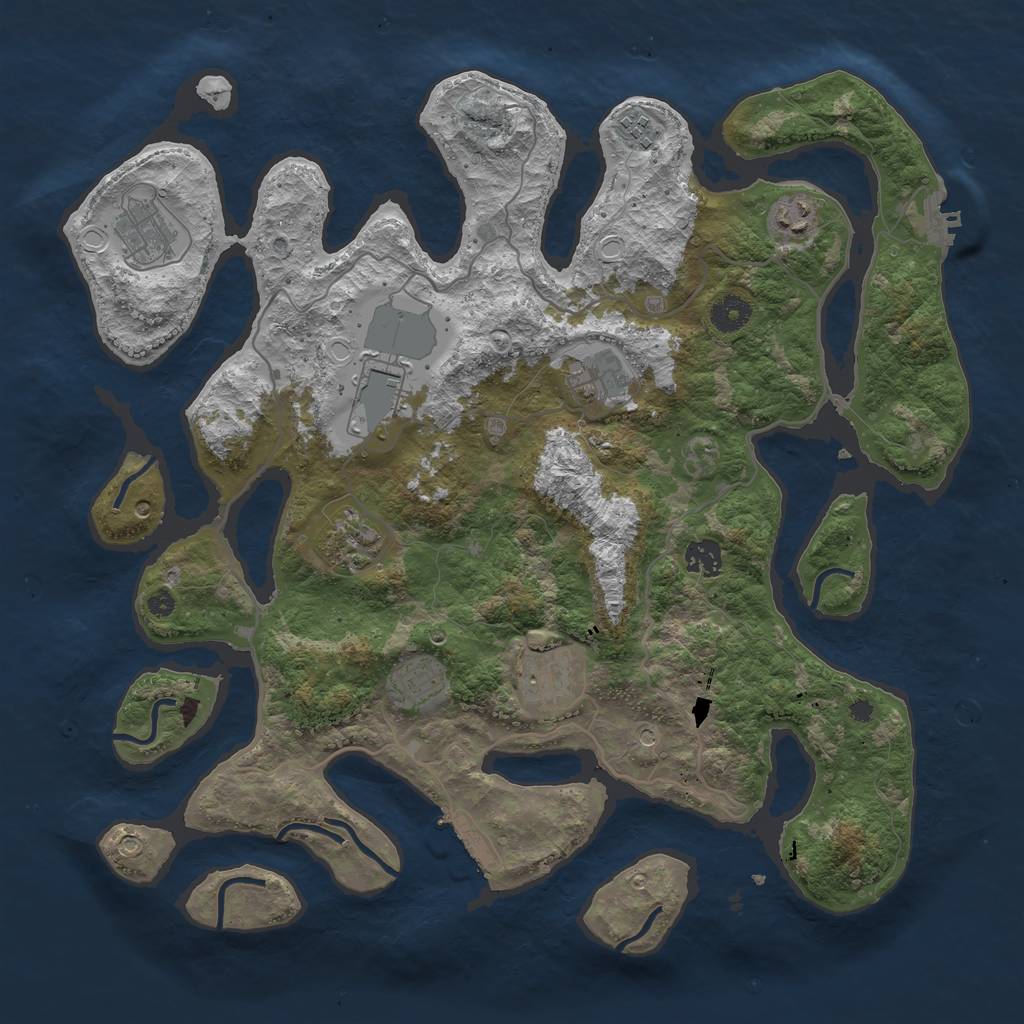 Rust Map: Procedural Map, Size: 4000, Seed: 136007865, 20 Monuments