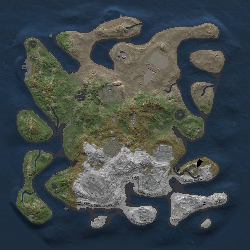 Rust Map: Procedural Map, Size: 3500, Seed: 5167524, 19 Monuments