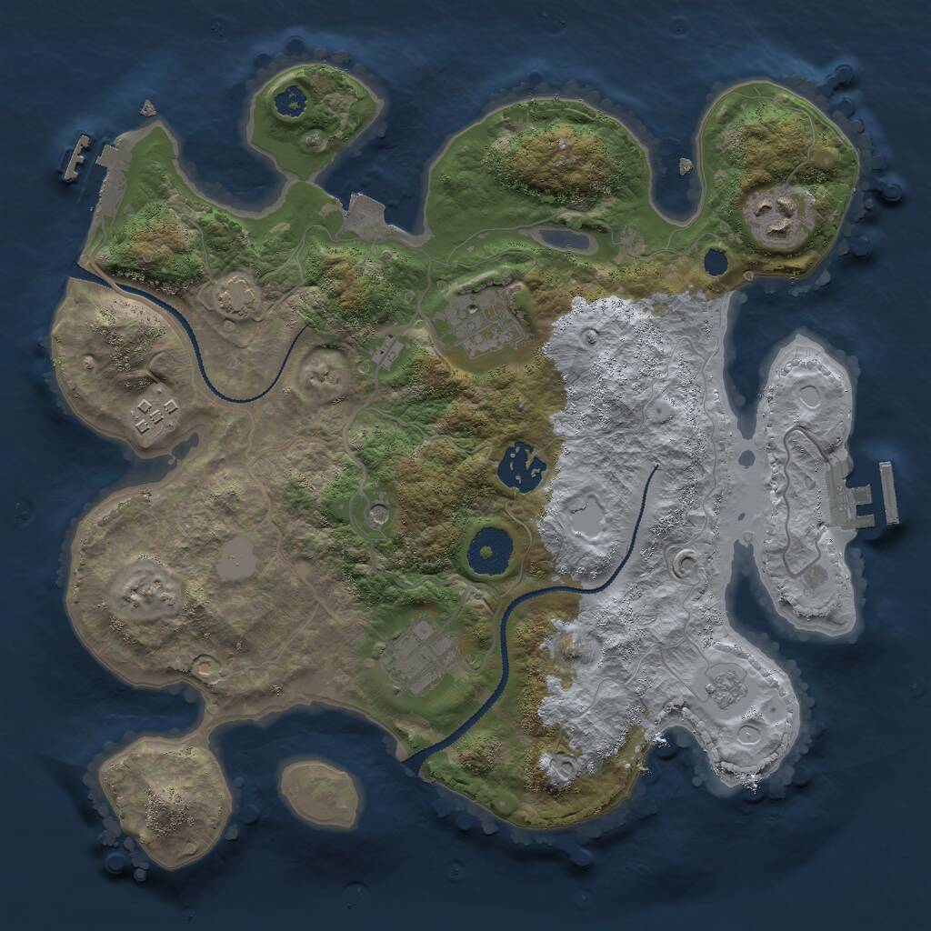 Rust Map: Procedural Map, Size: 3000, Seed: 618647, 11 Monuments