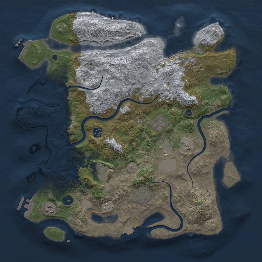 Rust Map: Procedural Map, Size: 3900, Seed: 126, 14 Monuments