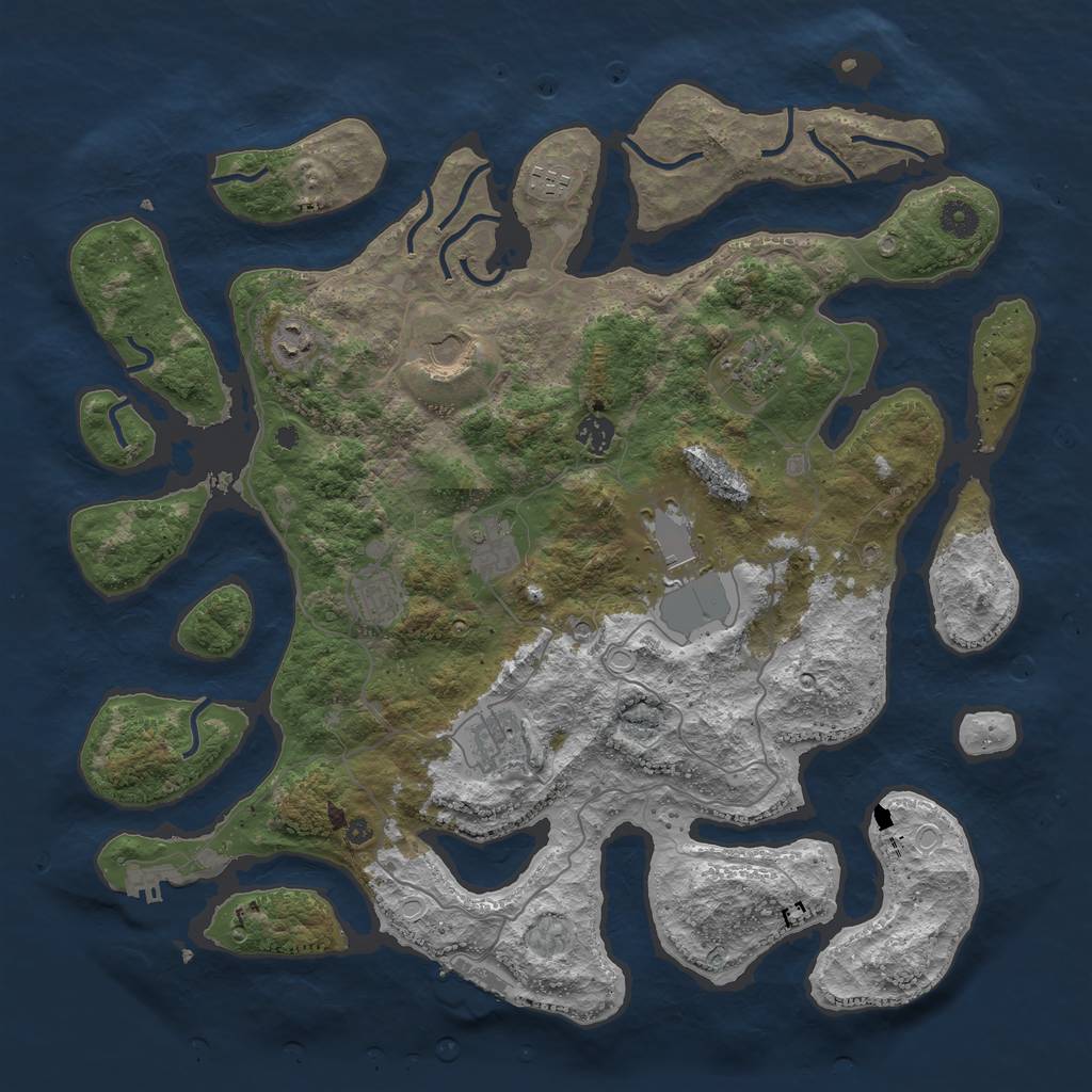 Rust Map: Procedural Map, Size: 4250, Seed: 22025, 20 Monuments