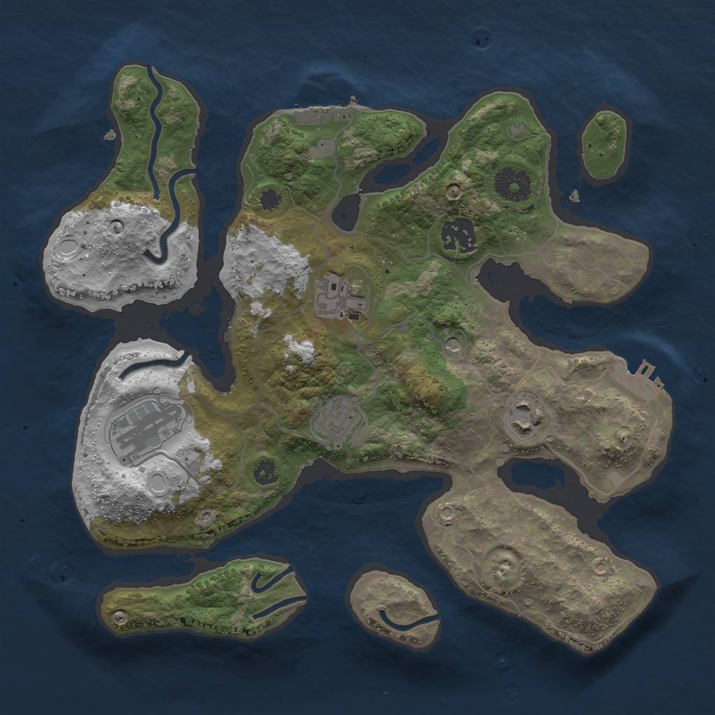 Rust Map: Procedural Map, Size: 3000, Seed: 2852, 16 Monuments