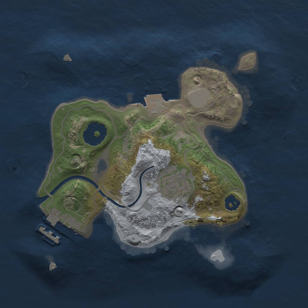 Rust Map: Procedural Map, Size: 2000, Seed: 1547897, 3 Monuments