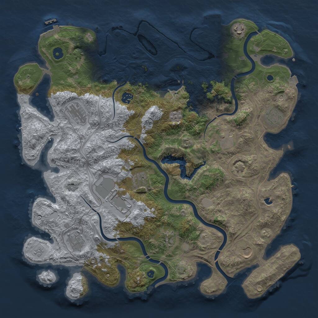 Rust Map: Procedural Map, Size: 4250, Seed: 853790211, 17 Monuments