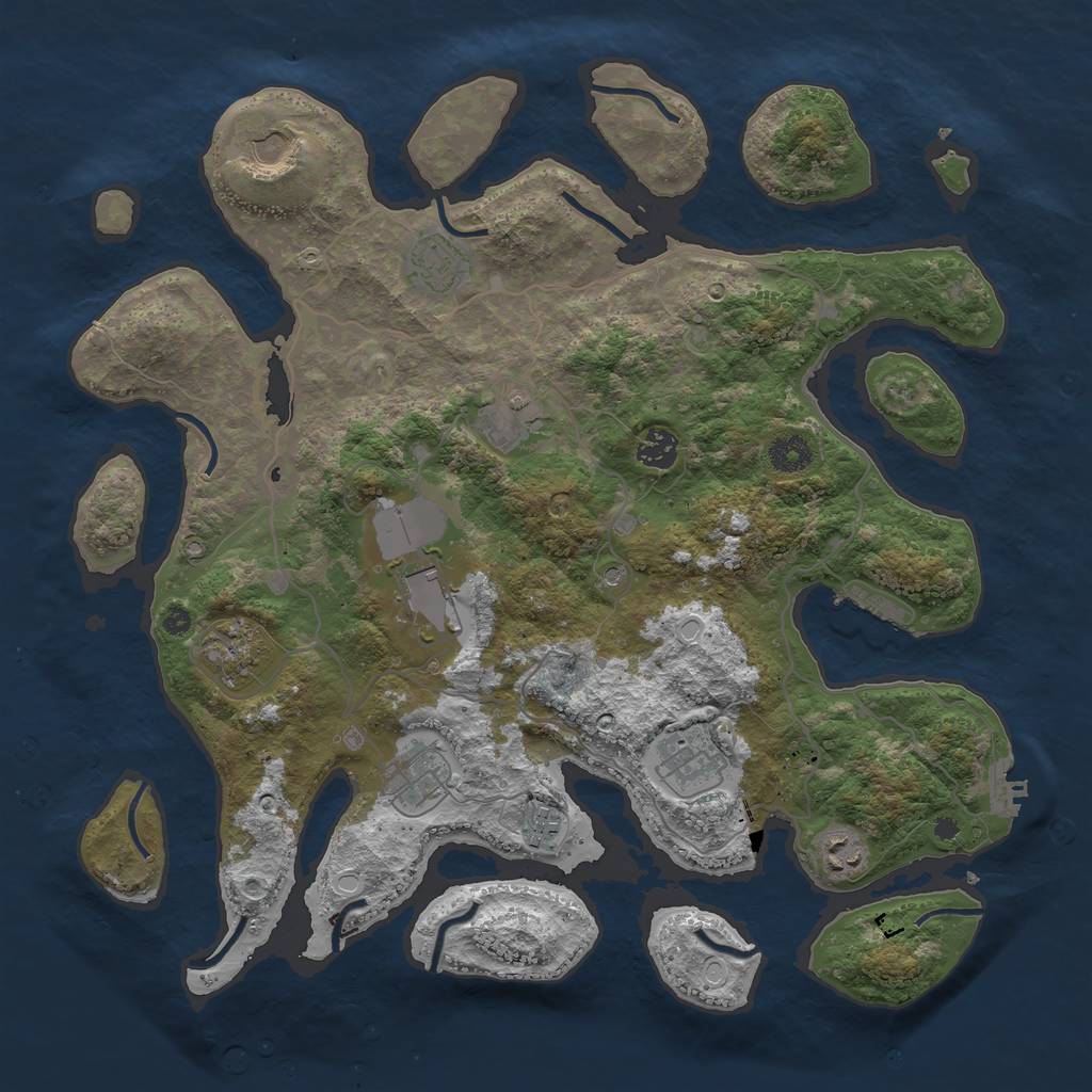 Rust Map: Procedural Map, Size: 4000, Seed: 828364667, 21 Monuments