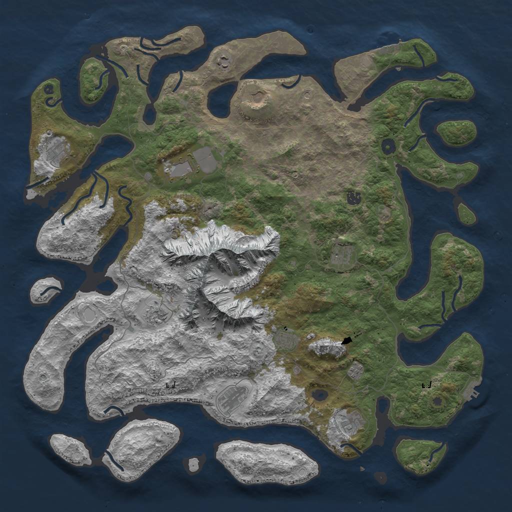 Rust Map: Procedural Map, Size: 5200, Seed: 19860727, 22 Monuments