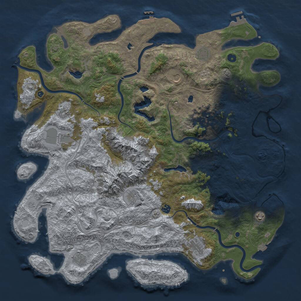 Rust Map: Procedural Map, Size: 5200, Seed: 19860727, 17 Monuments