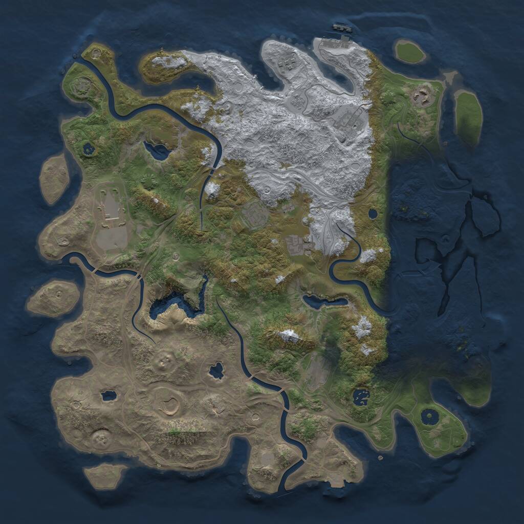 Rust Map: Procedural Map, Size: 4500, Seed: 1427427, 15 Monuments