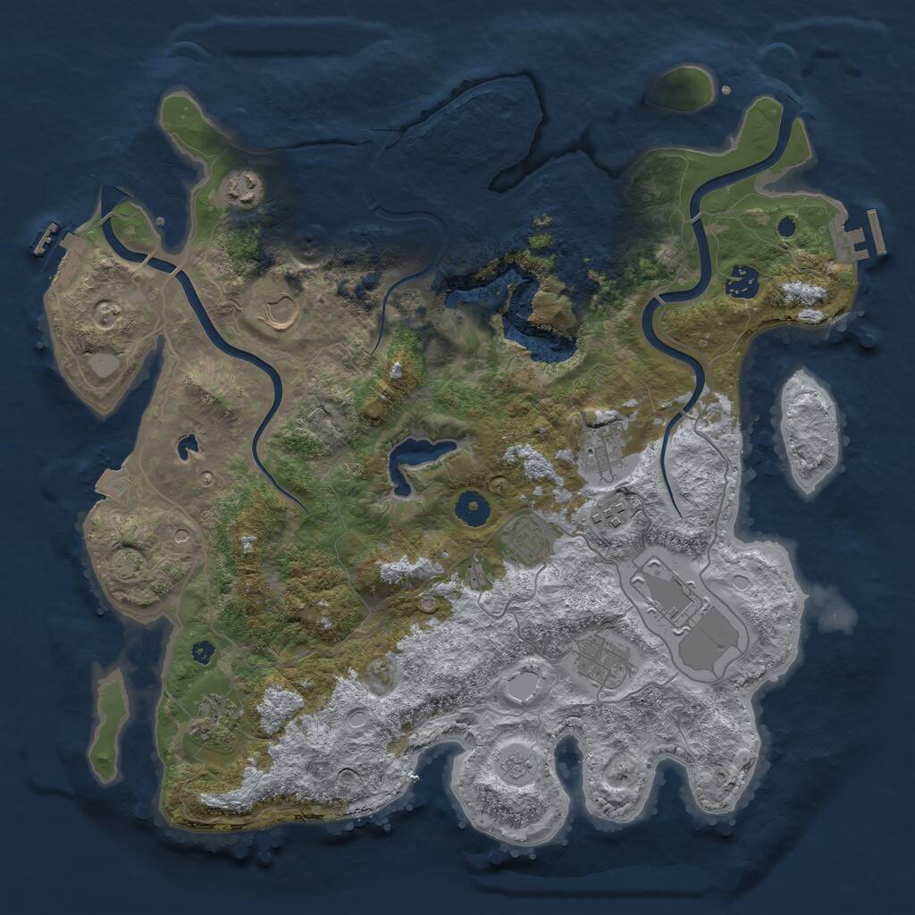 Rust Map: Procedural Map, Size: 4000, Seed: 1826170080, 15 Monuments