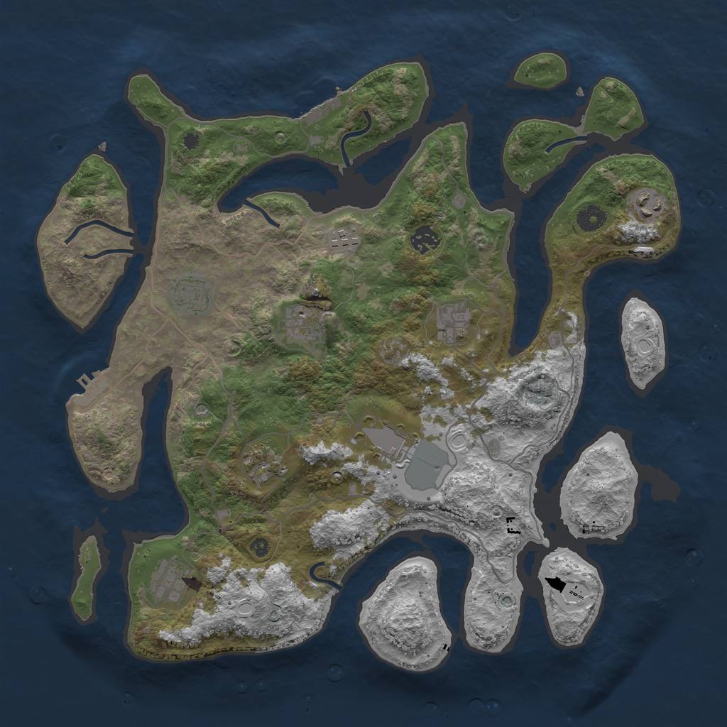 Rust Map: Procedural Map, Size: 4000, Seed: 1826170080, 20 Monuments