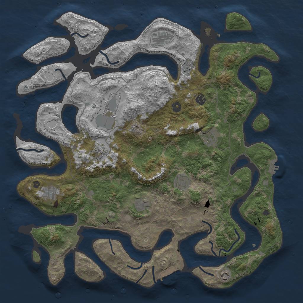 Rust Map: Procedural Map, Size: 4444, Seed: 34311, 21 Monuments