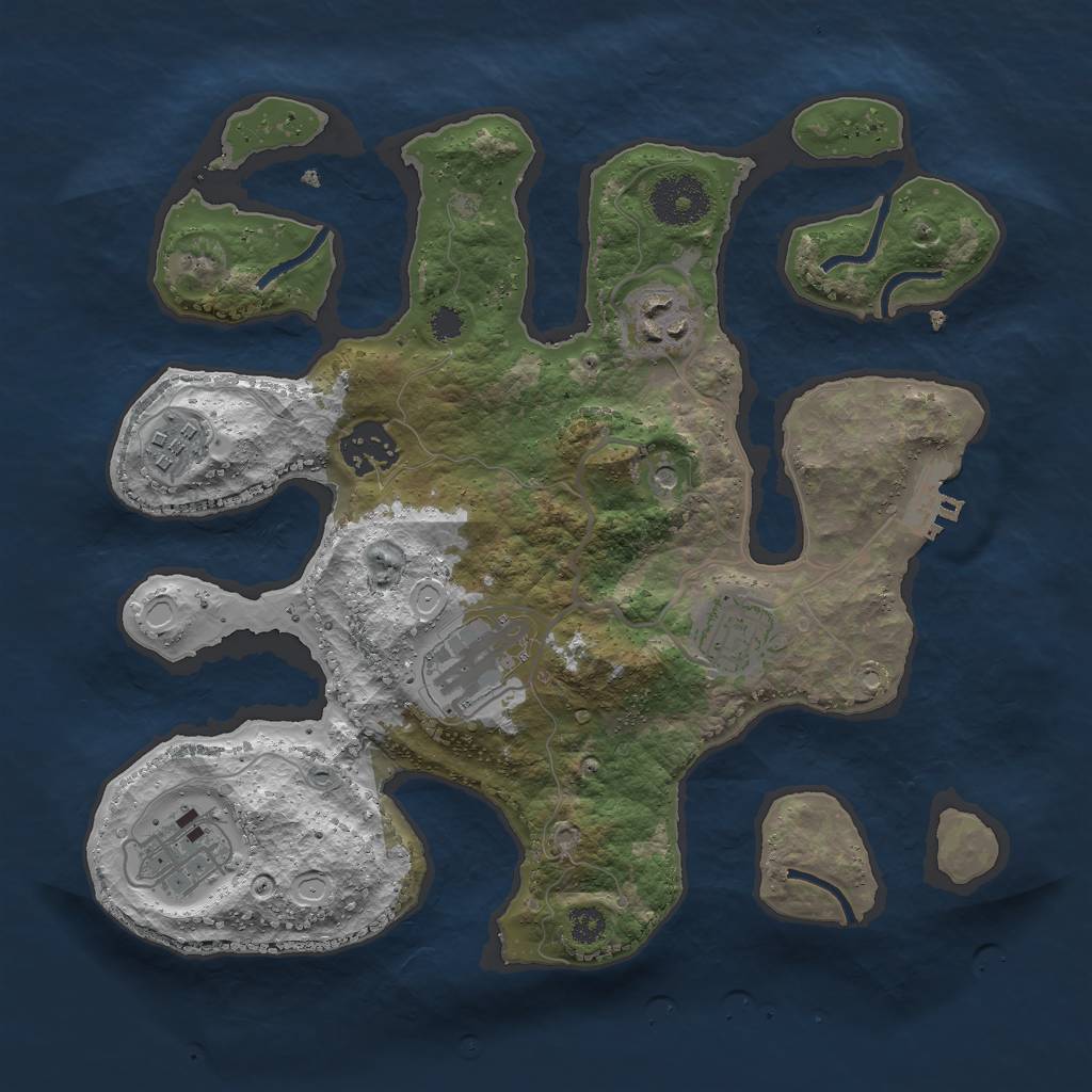 Rust Map: Procedural Map, Size: 3000, Seed: 221003801, 16 Monuments