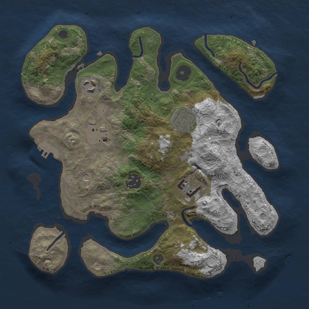 Rust Map: Procedural Map, Size: 3000, Seed: 826572, 15 Monuments