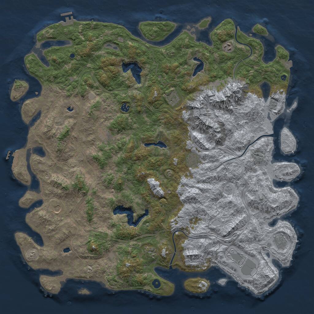 Rust Map: Procedural Map, Size: 5456, Seed: 441463153, 16 Monuments